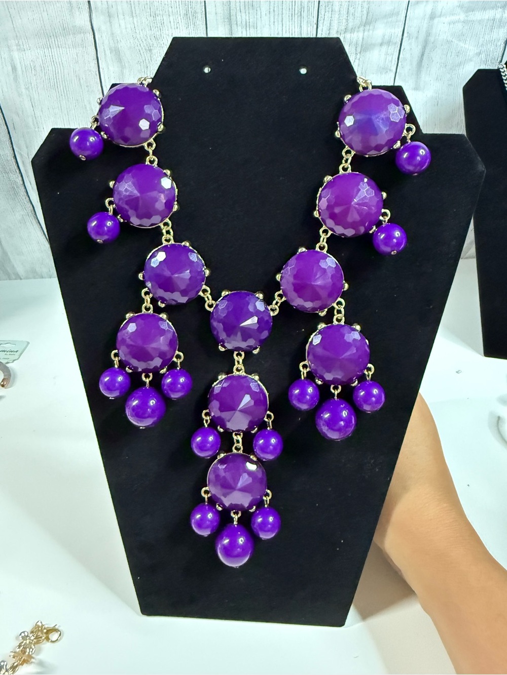 Purple Statement Bib Necklace - Elegant Women's fashion Jewelry